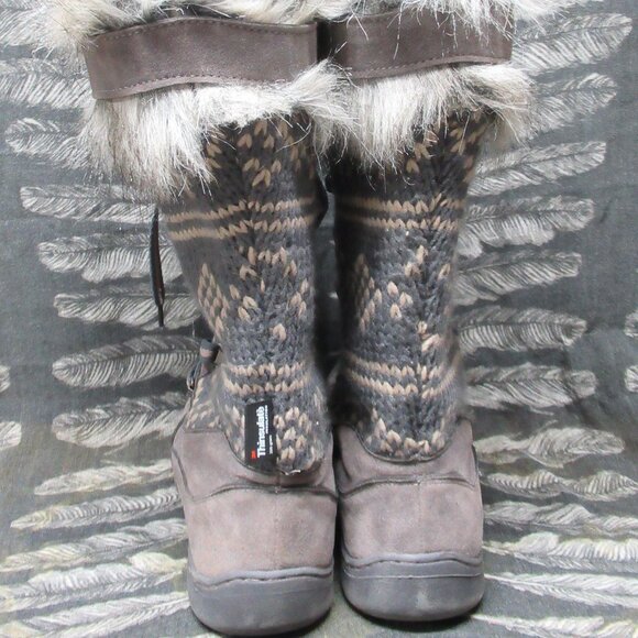 MUK LUKS Women's Gwen Tall Lace Up Snow Boot, Grey, 9 M - Picture 5 of 15
